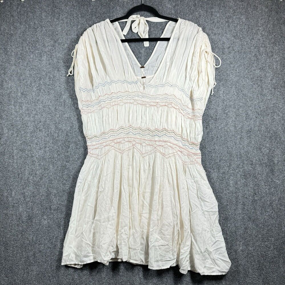 Free People LOVE ON THE RUN DRESS IN IVORY RAINBOW medium